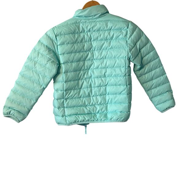 Eddie Bauer Lightweight Down Green Puffer Jacket Girls Size Medium (7/8) - Picture 6 of 9
